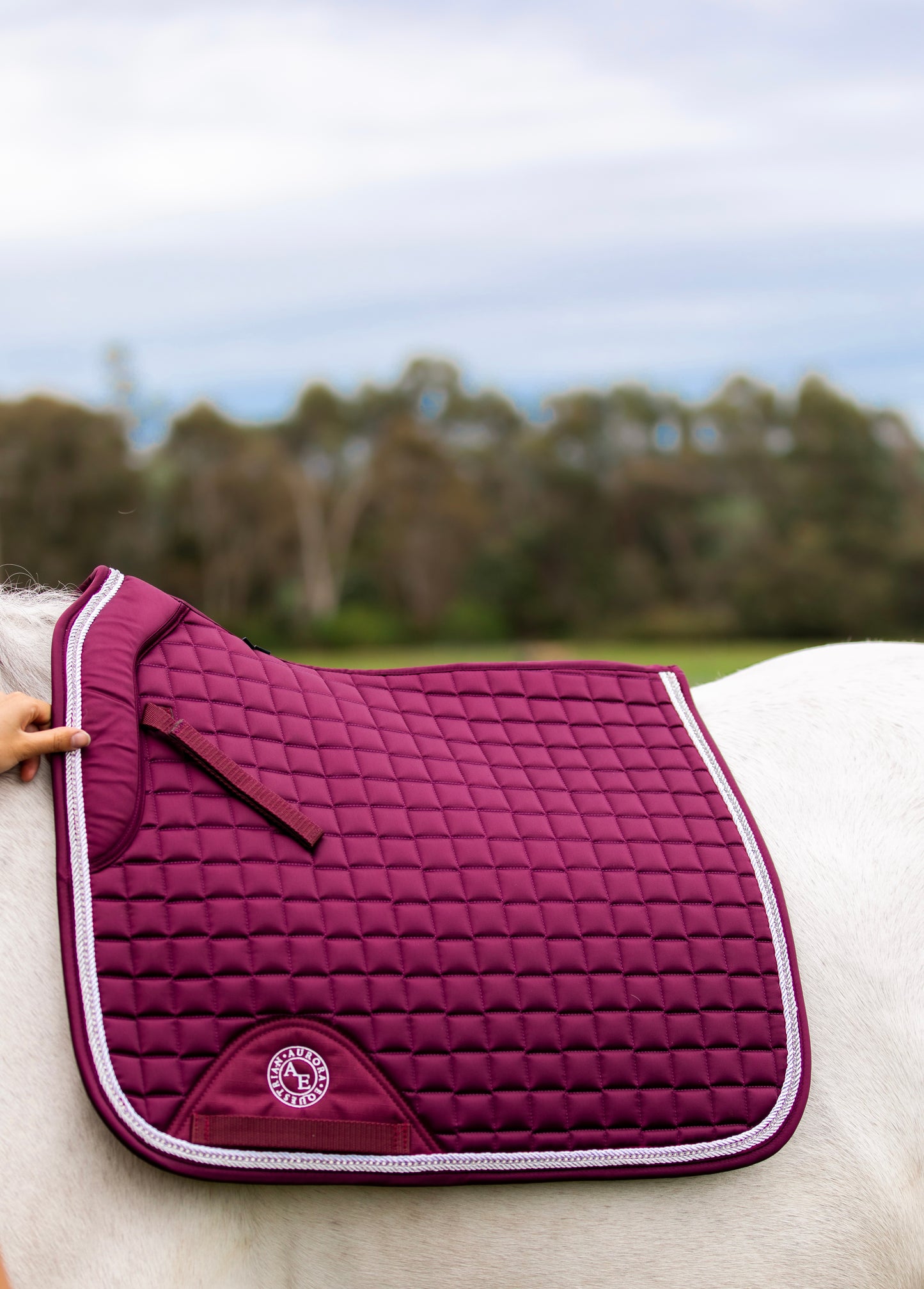 Burgundy Satin Dressage Saddle Pad