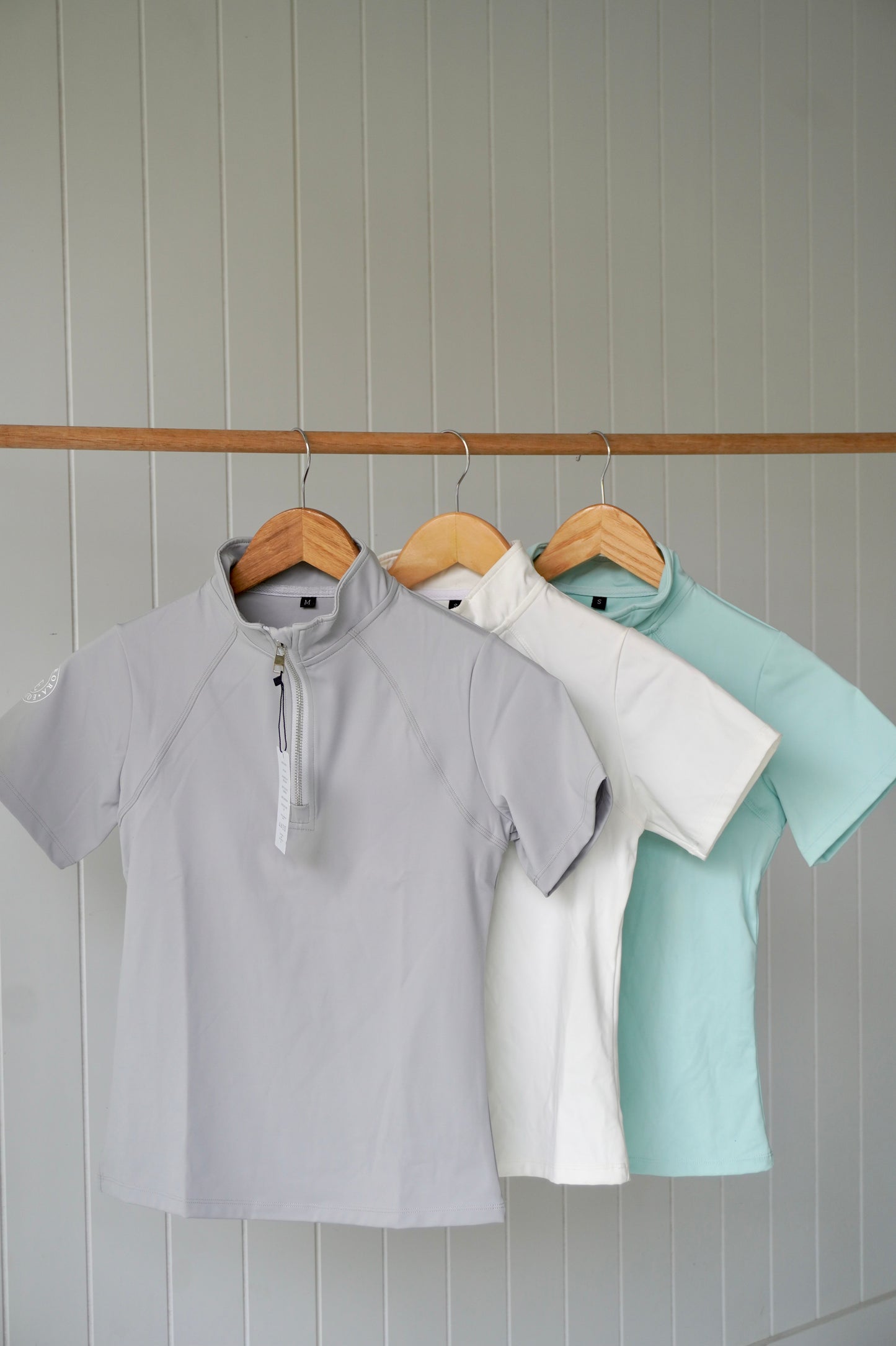 Aurora Equestrian Sky Blue Short Sleeve Base Layer – Size Extra Large