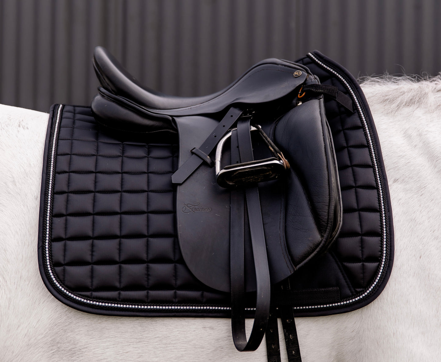 Black Satin Dressage Saddle Pad