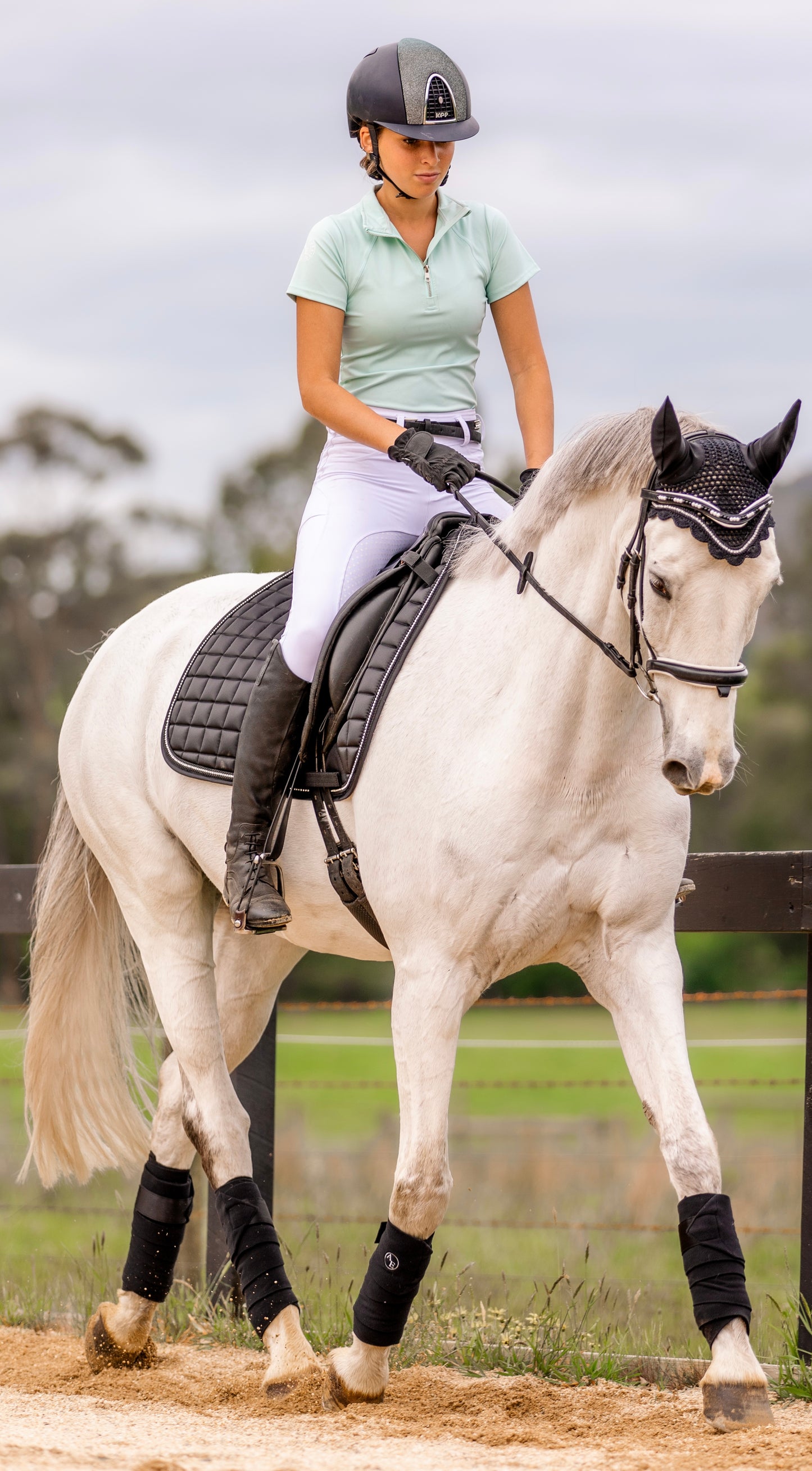 Black Satin Dressage Saddle Pad