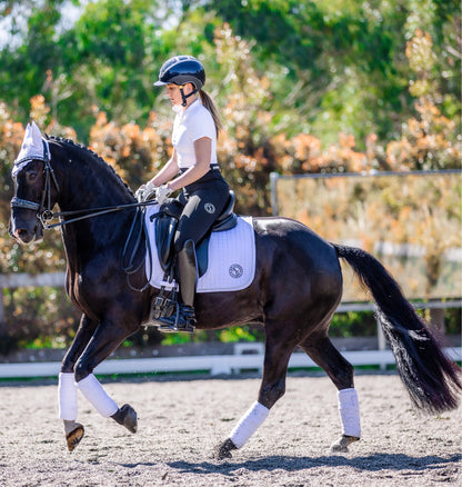 White Cotton Twill Dressage Saddle Pad